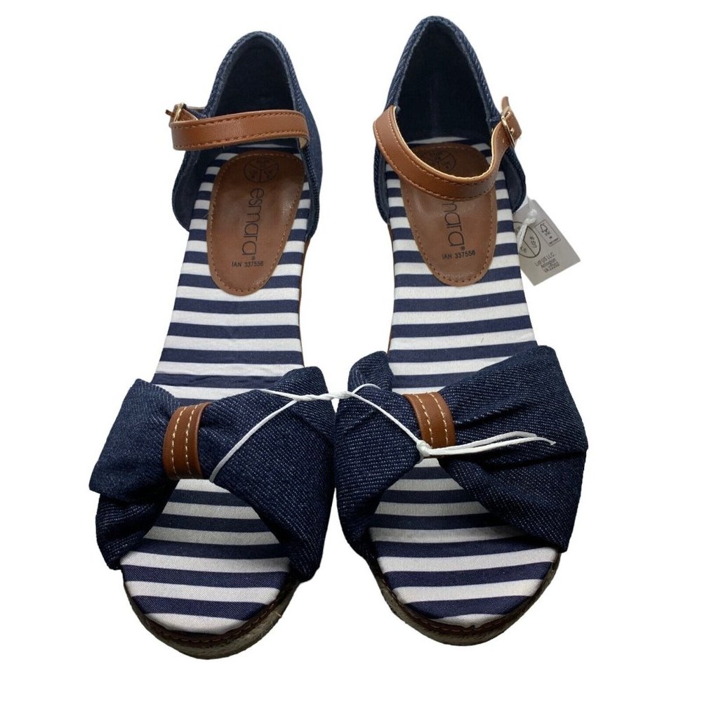 Esmara Womens Blue/Brown Regular Fit Sandal Wedge Size 8